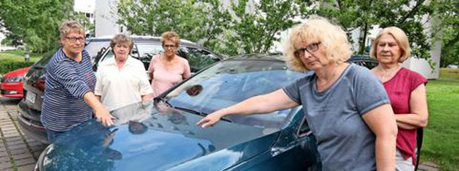 German hausfraus upset as birds poo on their cars