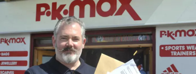 Blackpool shopkeeper SHOCKED to get cease and desist letter from TK Maxx over his shonky shop sign