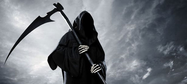 Man gets blind drunk, loses his clothes, soils himself, and is arrested dressed as the Grim Reaper