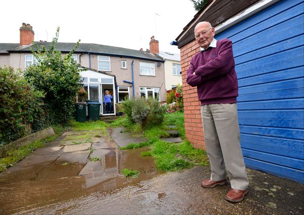 Oldiewonks say they have to put on their wellies to go out into the garden because of a broken pipe