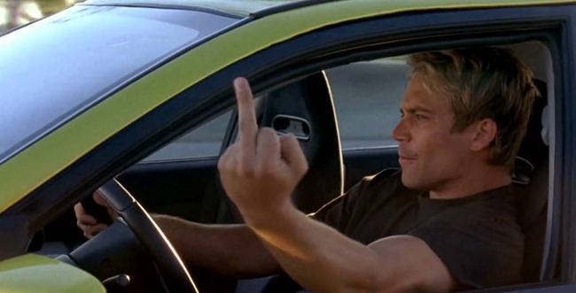 Fast and Furious: Paul Walker caught speeding and giving police the middle finger