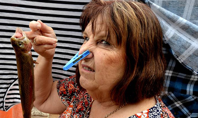 Clothes peg wearing citizens to get help with town’s fishy smell